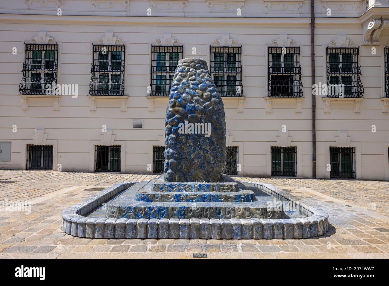 Lapis Lazuli Brunnen fountain in Ballhausplatz, Vienna, Austria Stock Photo