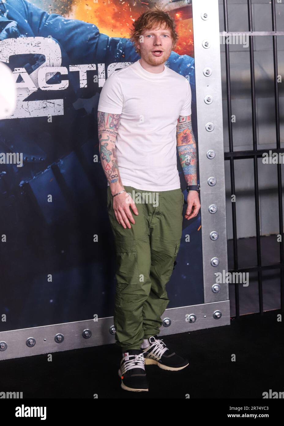 New York City, United States. 12th June, 2023. MANHATTAN, NEW YORK CITY, NEW YORK, USA - JUNE 12: English singer-songwriter Ed Sheeran arrives at the New York Premiere Of Netflix's 'Extraction 2' held at Jazz at Lincoln Center on June 12, 2023 in Manhattan, New York City, New York, United States. (Photo by Jordan Hinton/Image Press Agency) Credit: Image Press Agency/Alamy Live News Stock Photo