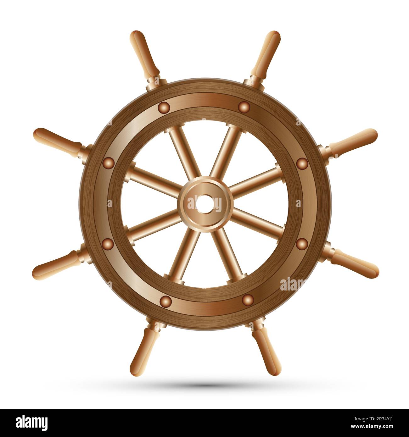 Sea-craft steering wheel on a white background Stock Vector Image & Art ...