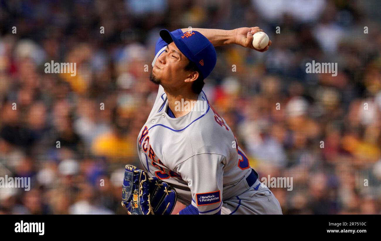 New York Mets starting pitcher Kodai Senga pitches against the