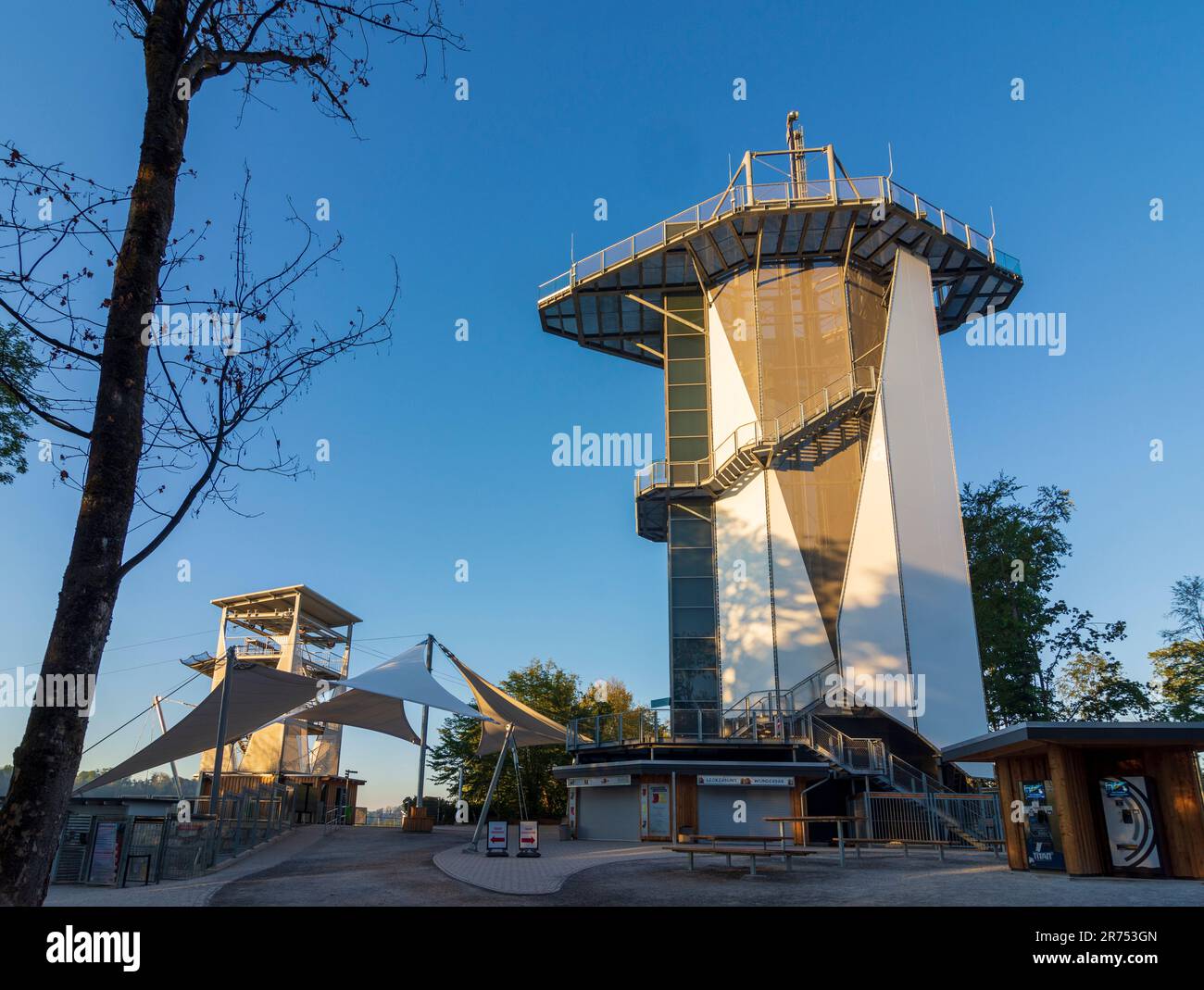 Oberharz am Brocken, Rappbode Dam, observation tower in Harz, Saxony-Anhalt, Germany Stock Photo