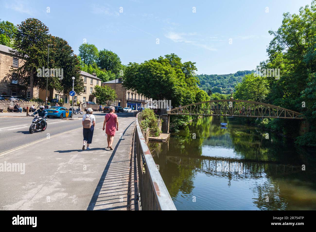 The Jubilee Bridge in Matlock Bath,Derbyshire,England,UK Stock Photo