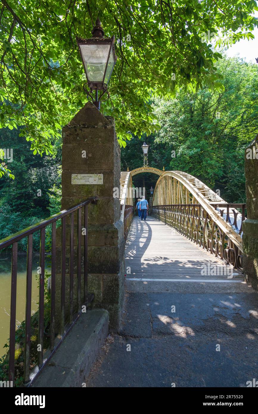 The Jubilee Bridge in Matlock Bath,Derbyshire,England,UK Stock Photo Alamy