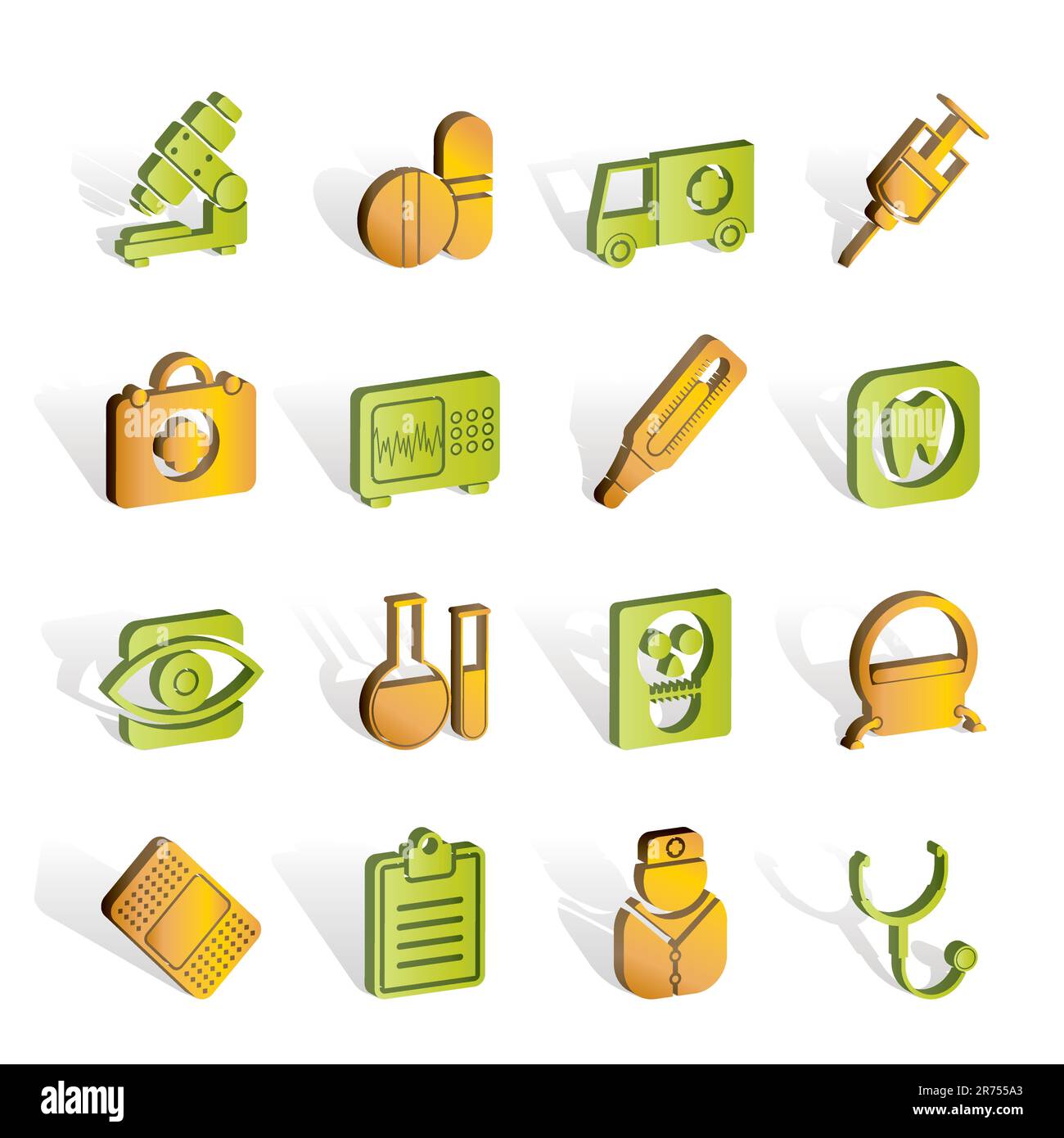 medical, hospital and health care icons - vector icon set Stock Vector