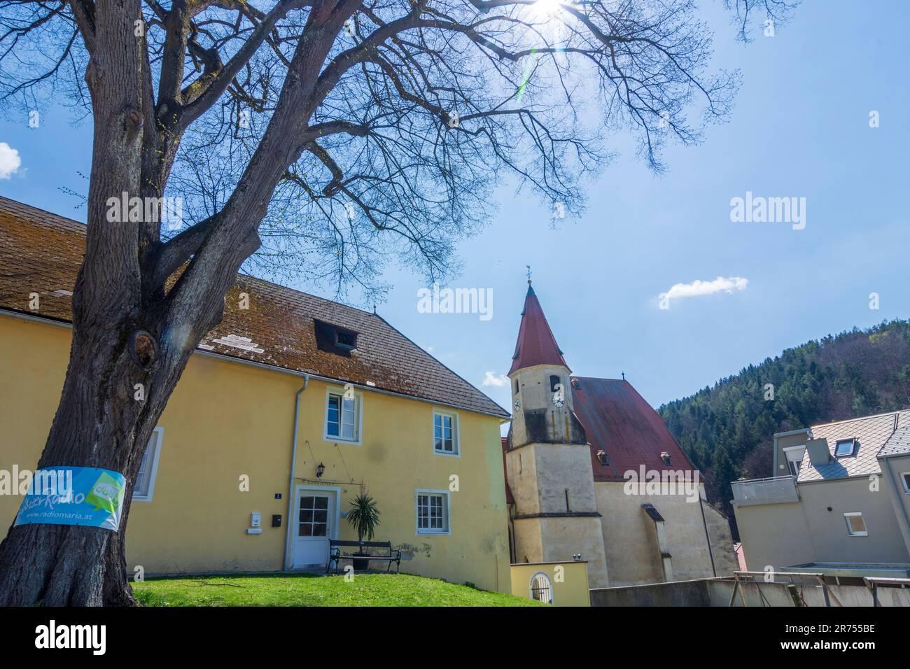 Edlitz, fortified church Edlitz, area Bucklige Welt in Wiener Alpen / Vienna Alps, Lower Austria, Austria Stock Photo