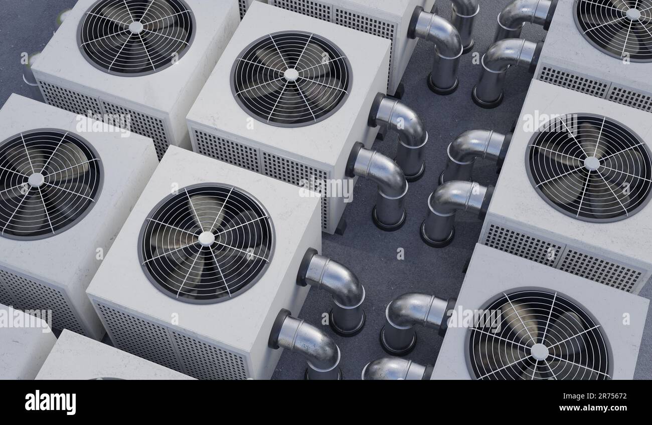 HVAC units (heating, ventilation and air conditioning). 3D rendered illustration Stock Photo Alamy
