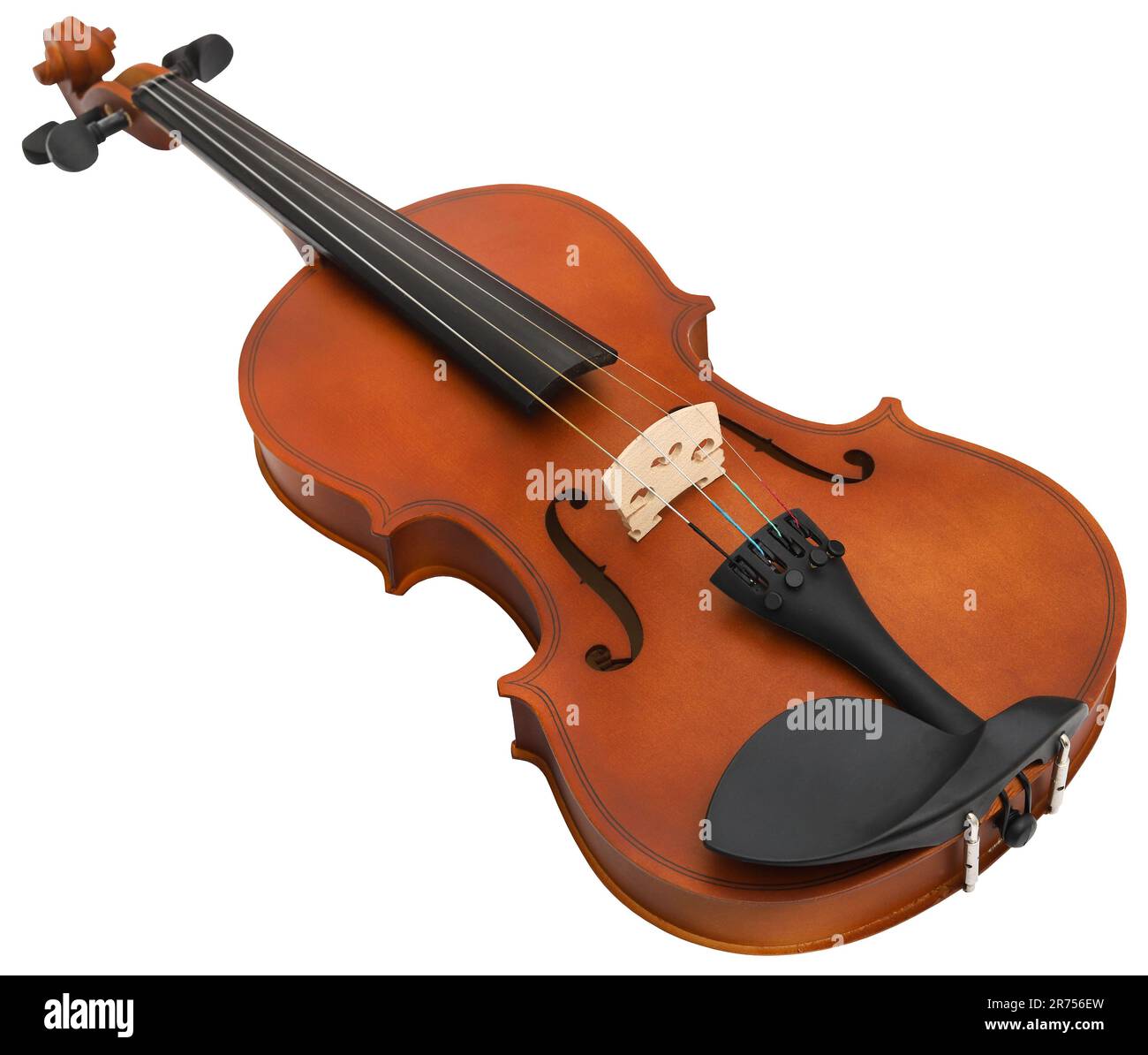 Closeup of a wooden Violin isolated Stock Photo Alamy