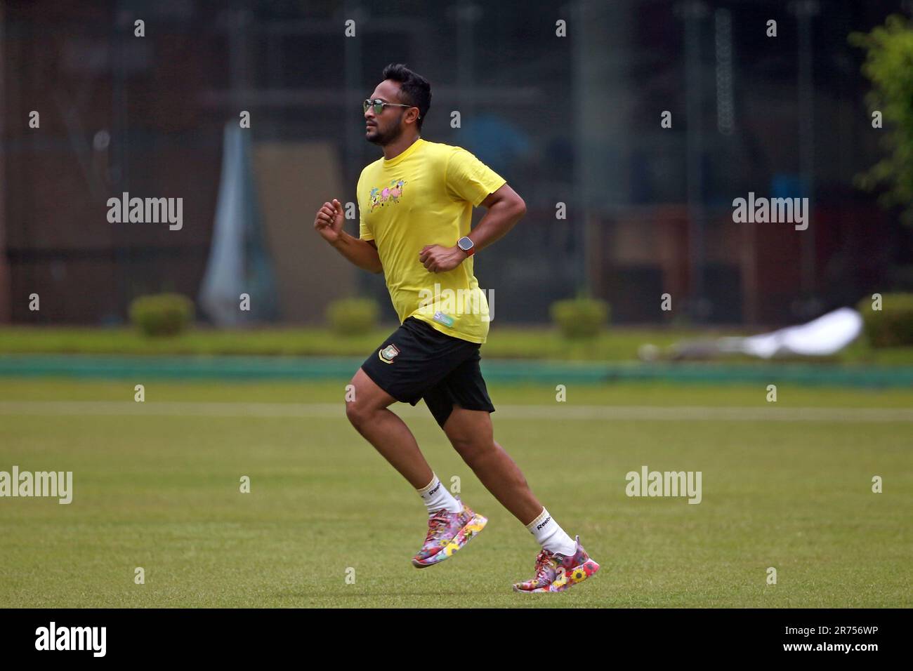 Bangladeshi ace all-rounder Shakib Al Hasan running at the Sher-e ...