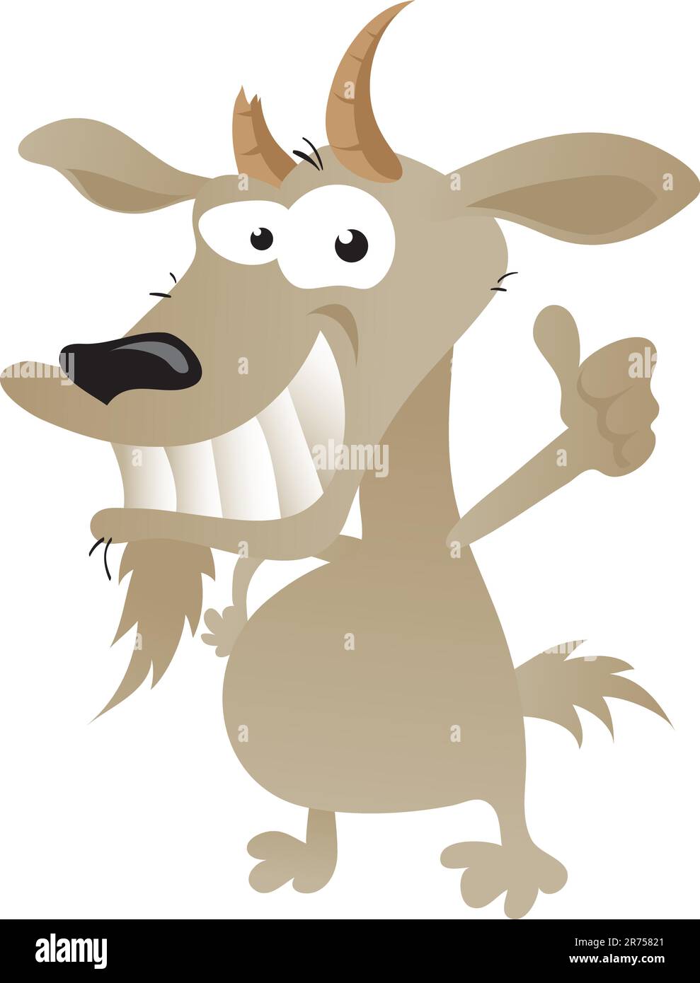 Wacky Goat cartoon character Stock Vector