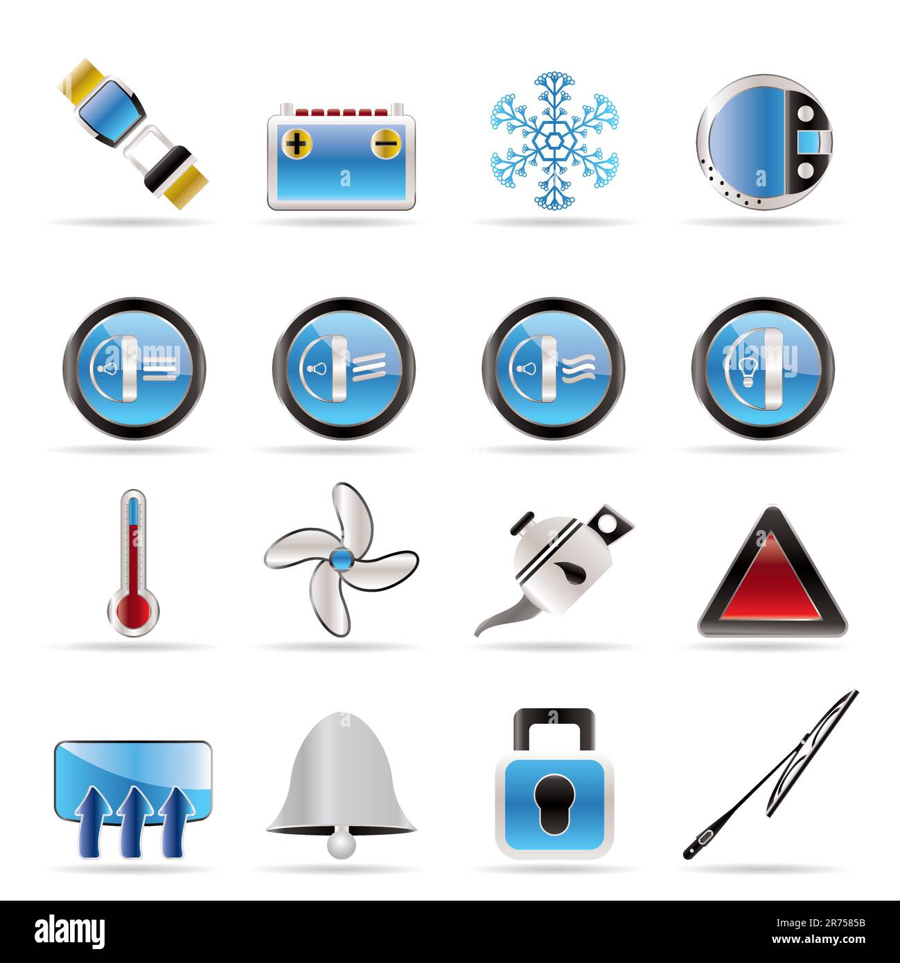 Car Dashboard - realistic vector icons set Stock Vector Image & Art - Alamy