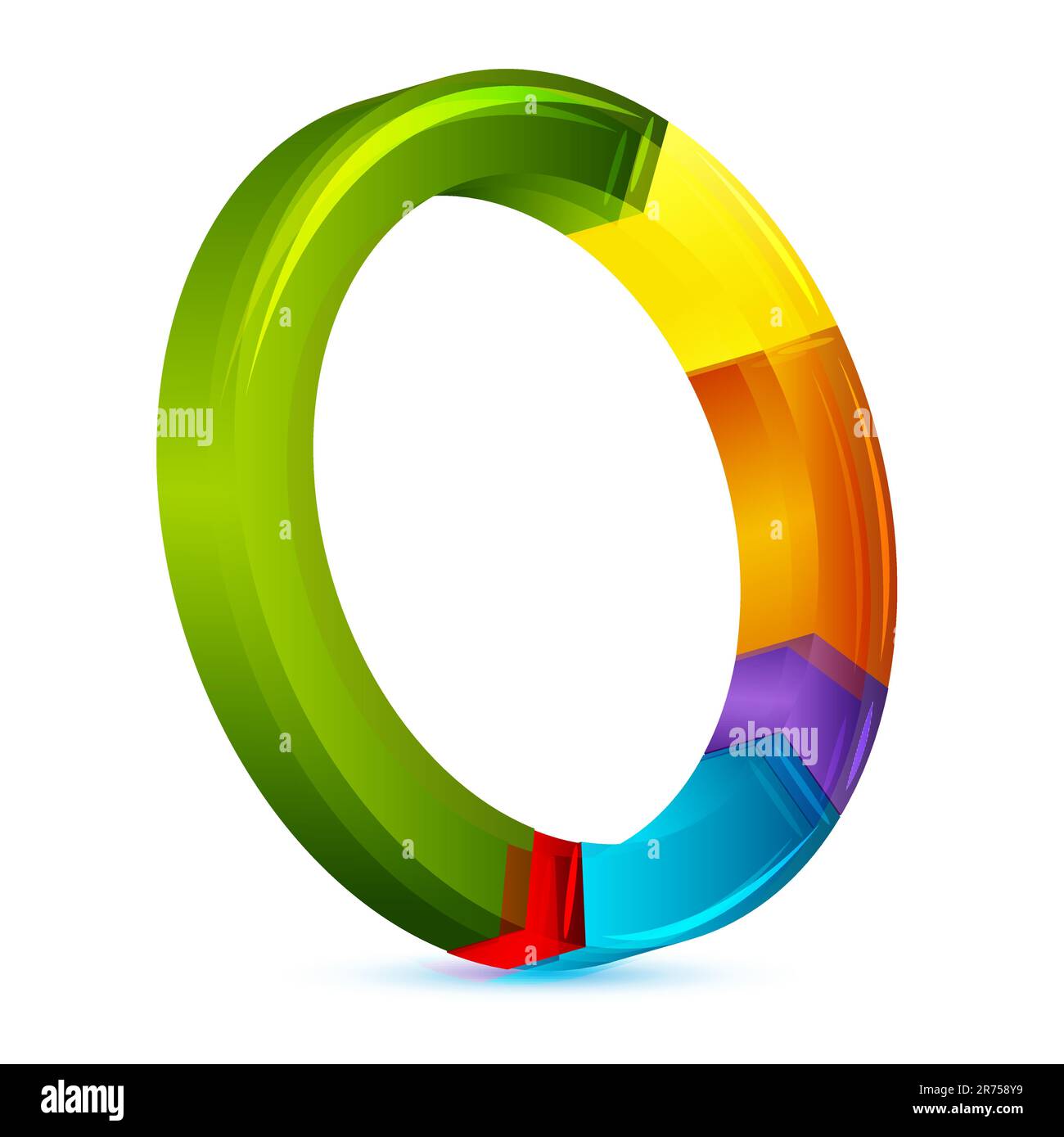 illustration of colorful pie chart on white background Stock Vector ...