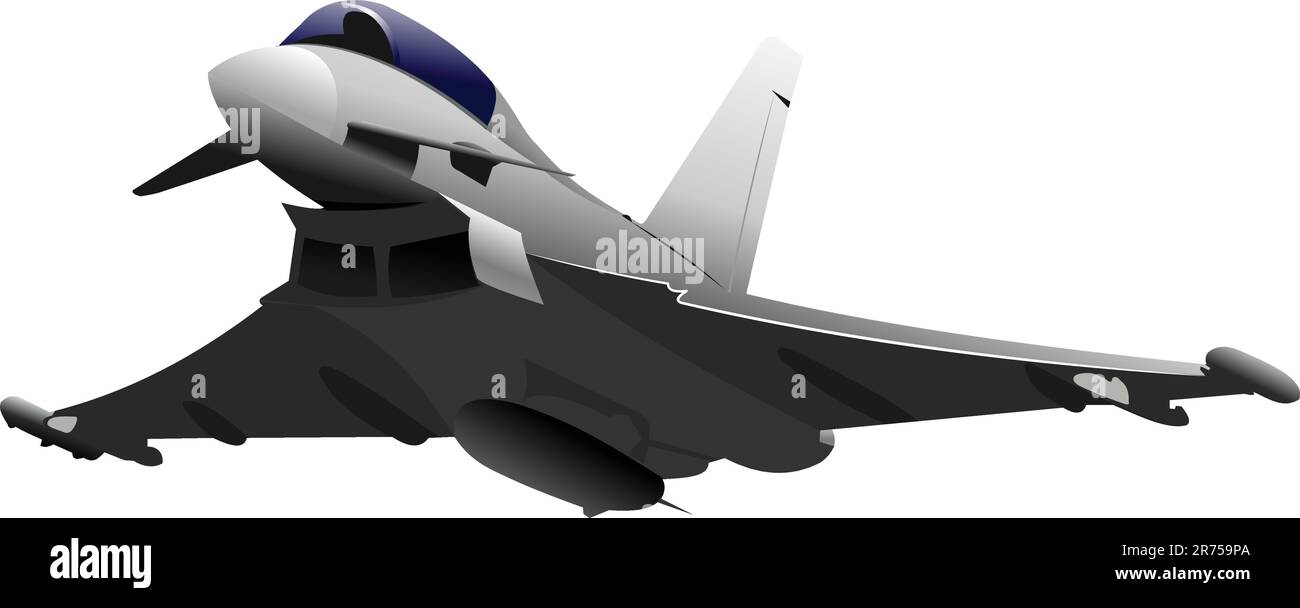 Combat aircraft. Colored vector illustration for designers Stock Vector