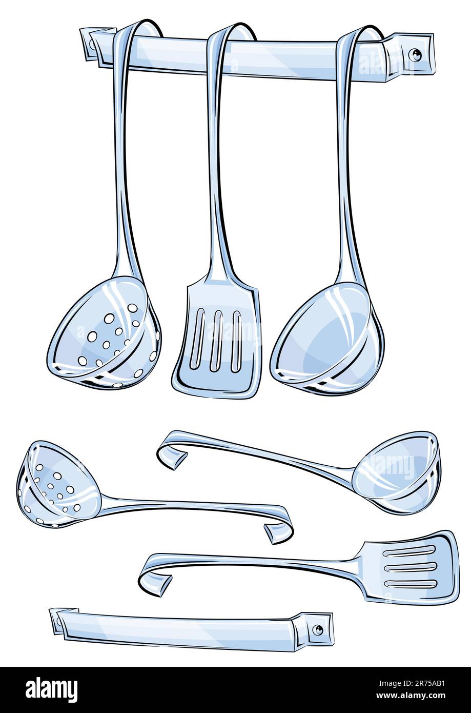 set kitchen utensils vector illustration Stock Vector Image & Art Alamy