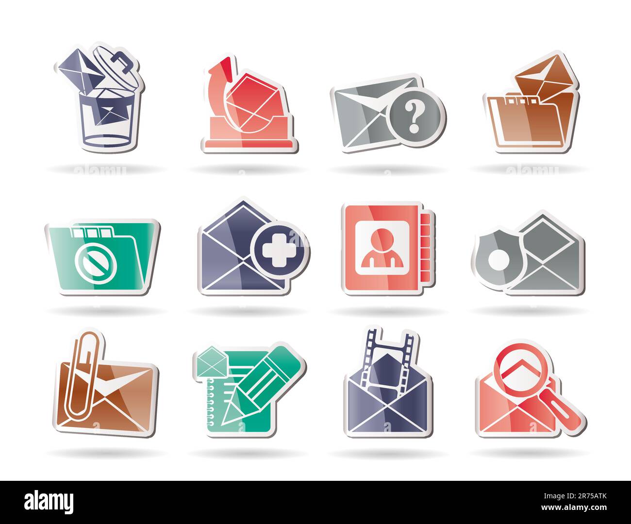 E-mail and Message Icons - vector icon set Stock Vector