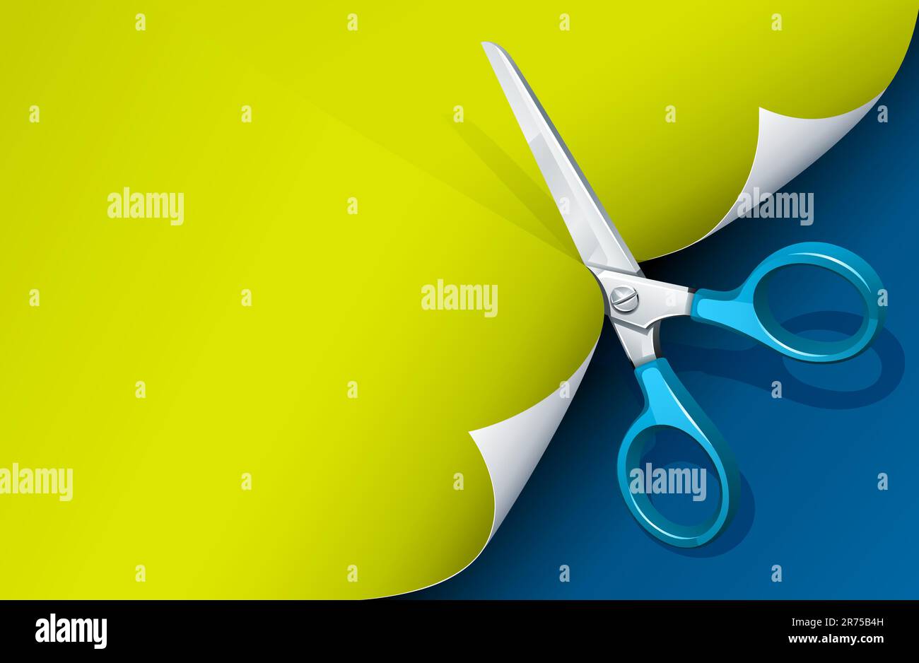 scissors cutting paper colour vector illustration Stock Vector Image