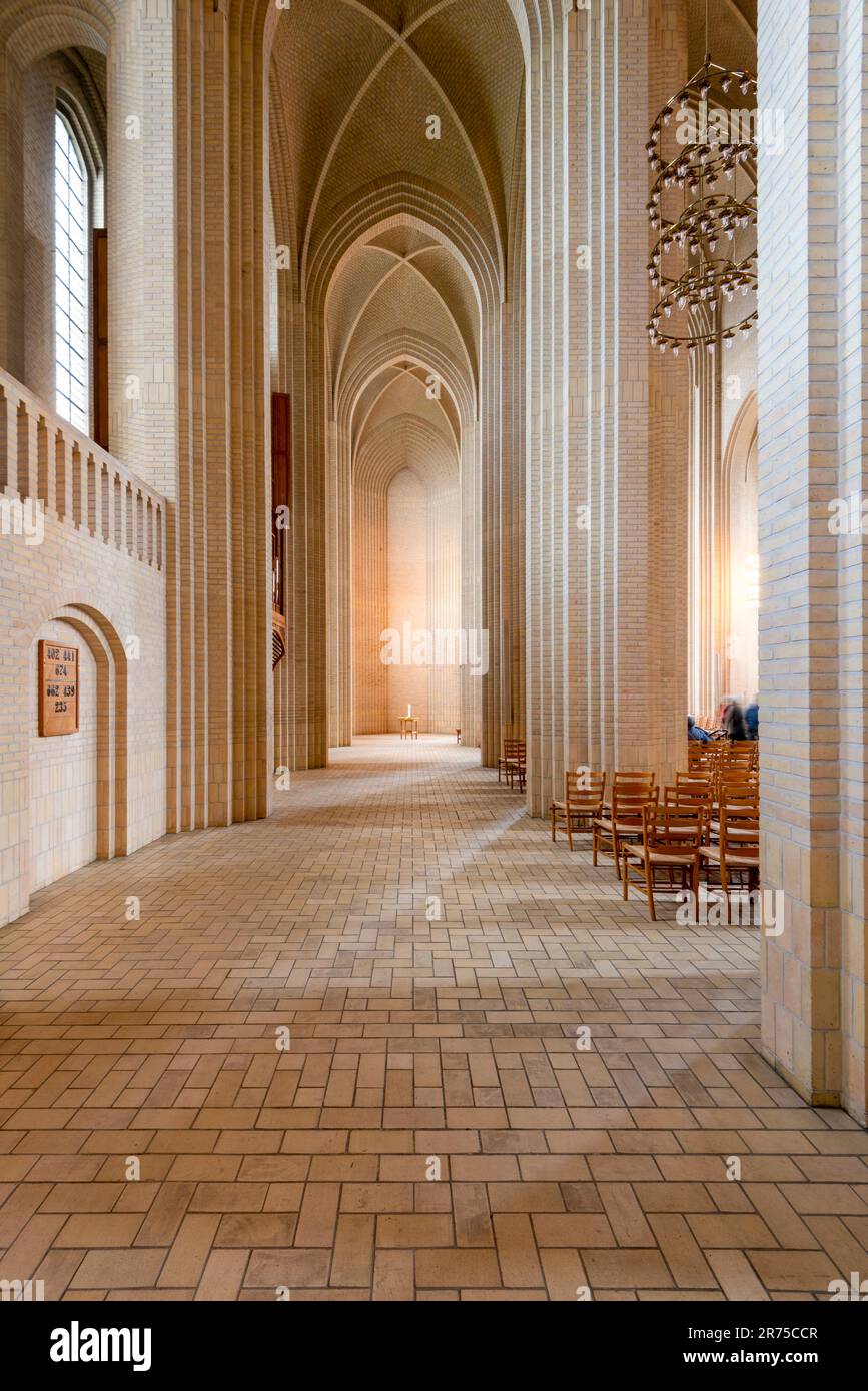 Grundvig church, interior photo, Copenhagen, Denmark Stock Photo