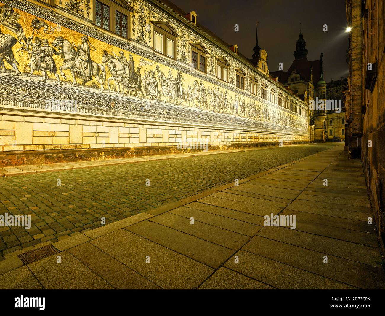 Procession of princes in Augustus Street in Dresden Stock Photo