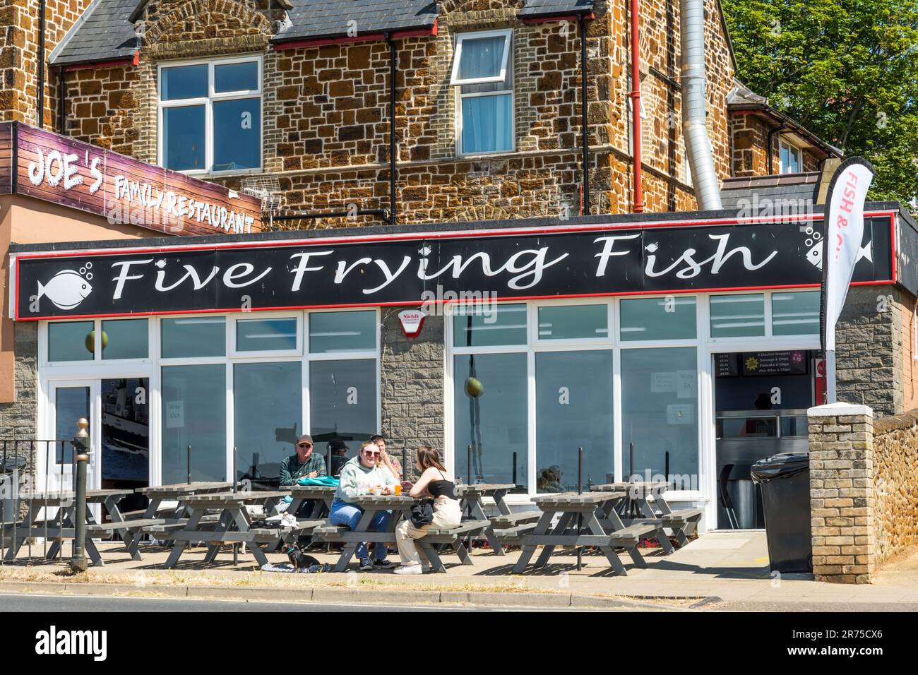 Five Frying Fish fish restaurant in Hunstanton, Norfolk. Stock Photo