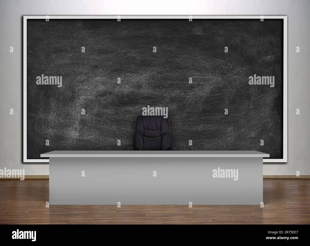 presentation room in a university with blank chalk board Stock Photo