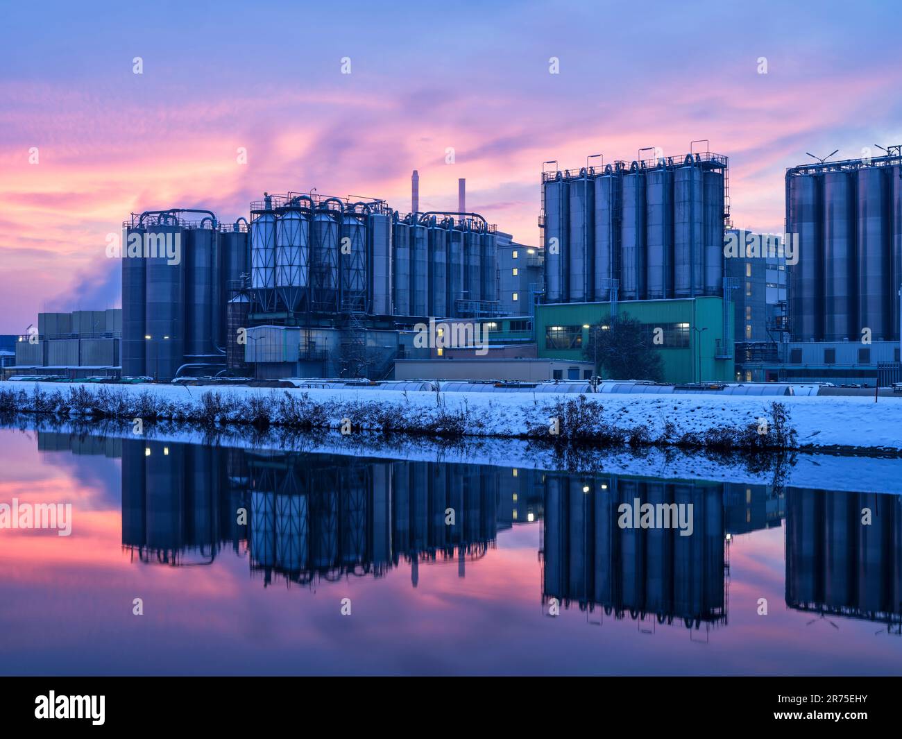 Gersthofen Industrial Park with Lech Canal Stock Photo Alamy