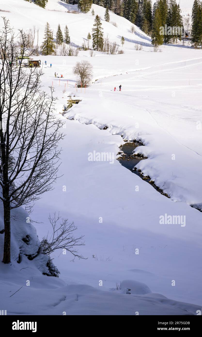 Winter landscape near Spitzingsee, Upper Bavaria, Bavaria, Germany, Europe Stock Photo