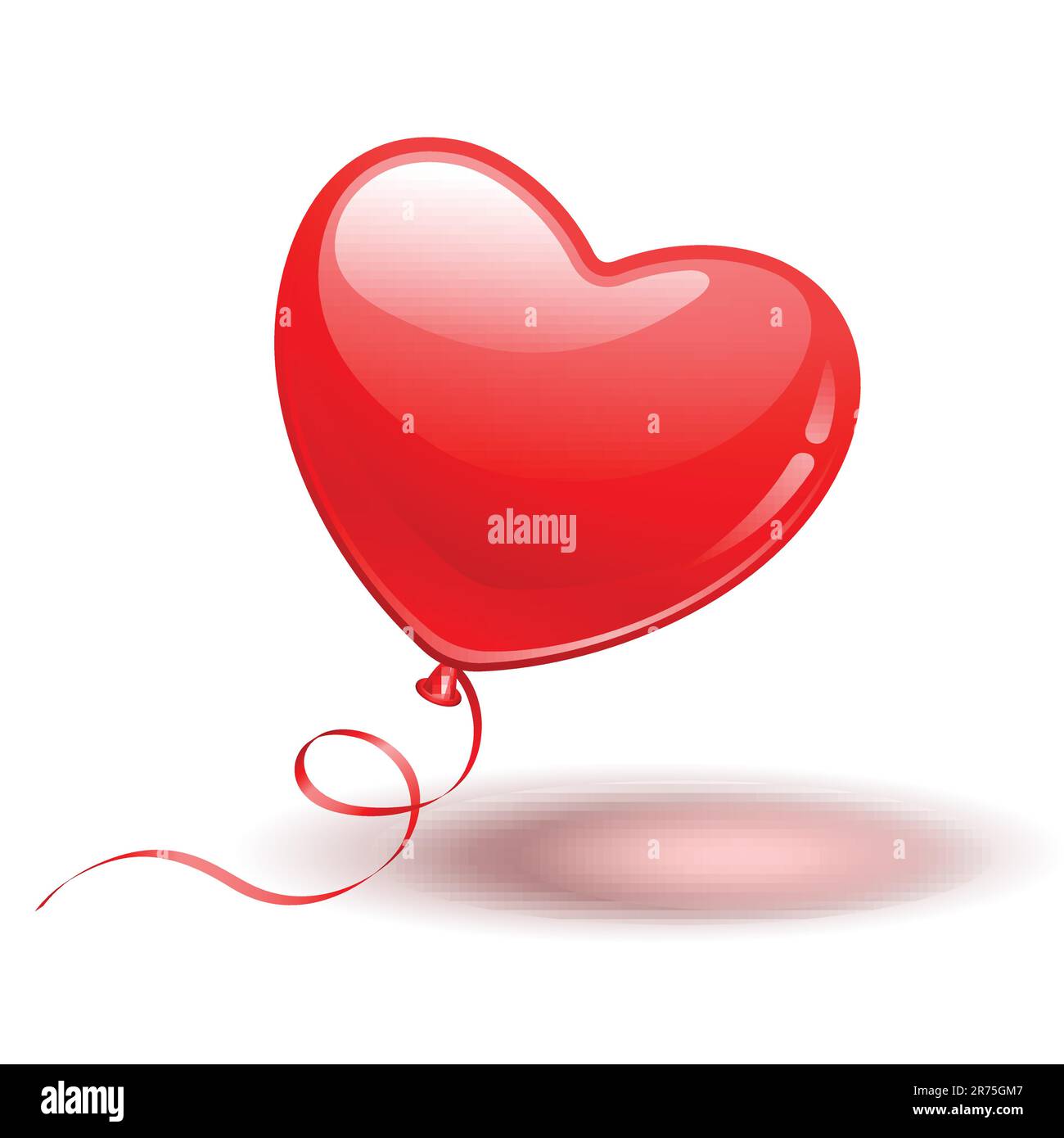 Red Heart Shape Balloon on white background Stock Vector Image & Art ...