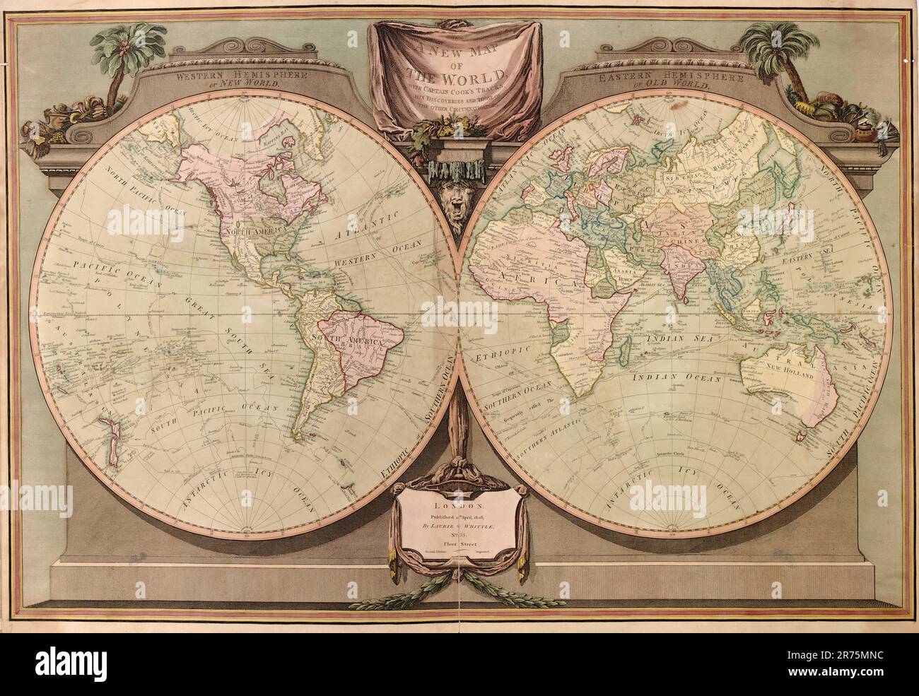 A new and elegant imperial sheet atlas, comprehending general and particular maps of every part of the world 1800 Stock Photo