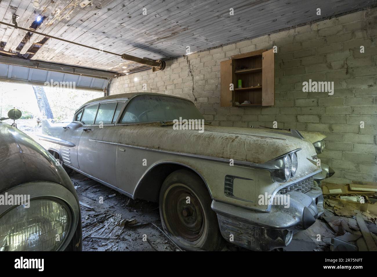 The cars are protected in this garage GEORGIA, USA THIS VINTAGE car