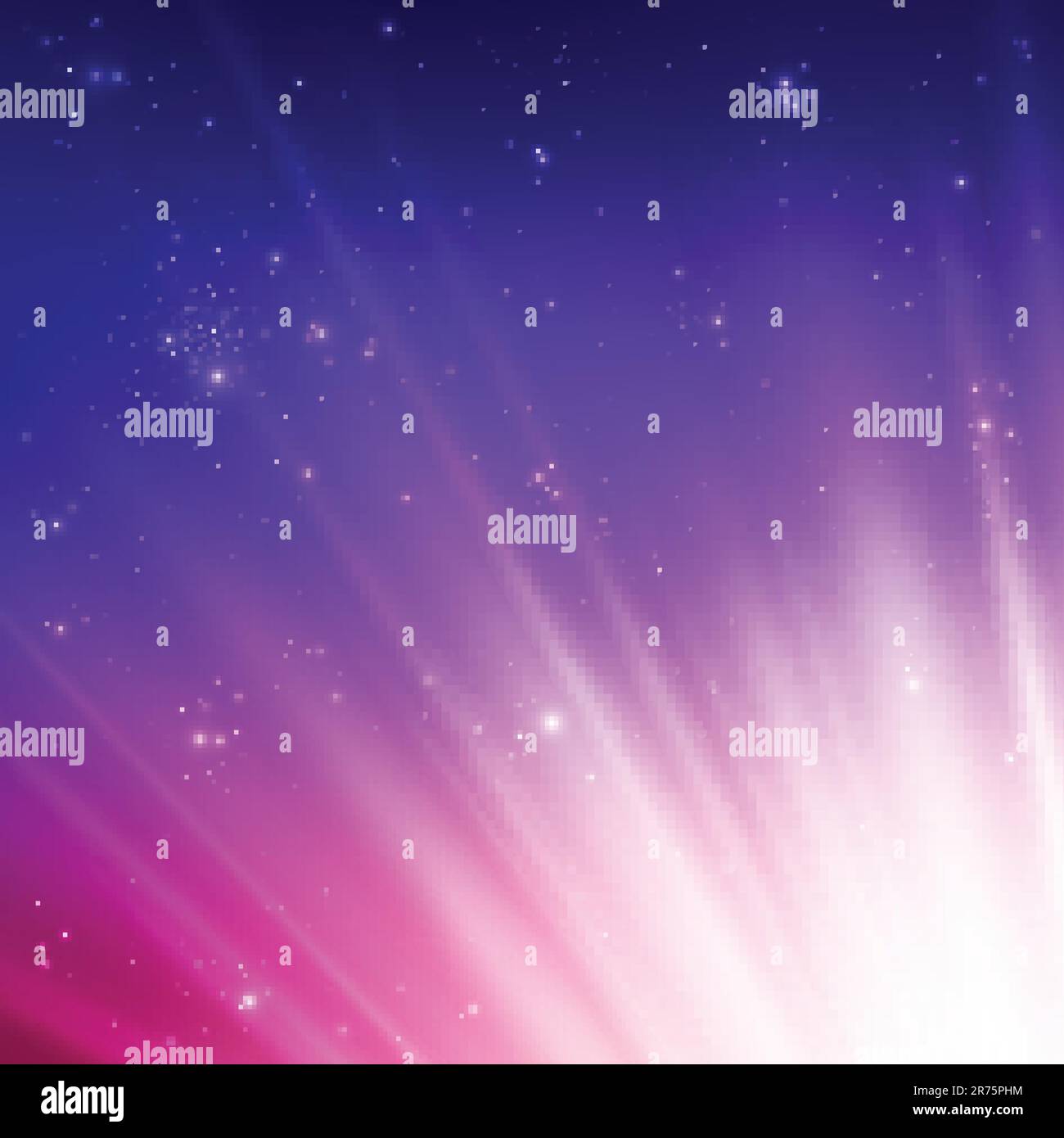Sun rays on a colorful sky. Vector illustration Stock Vector