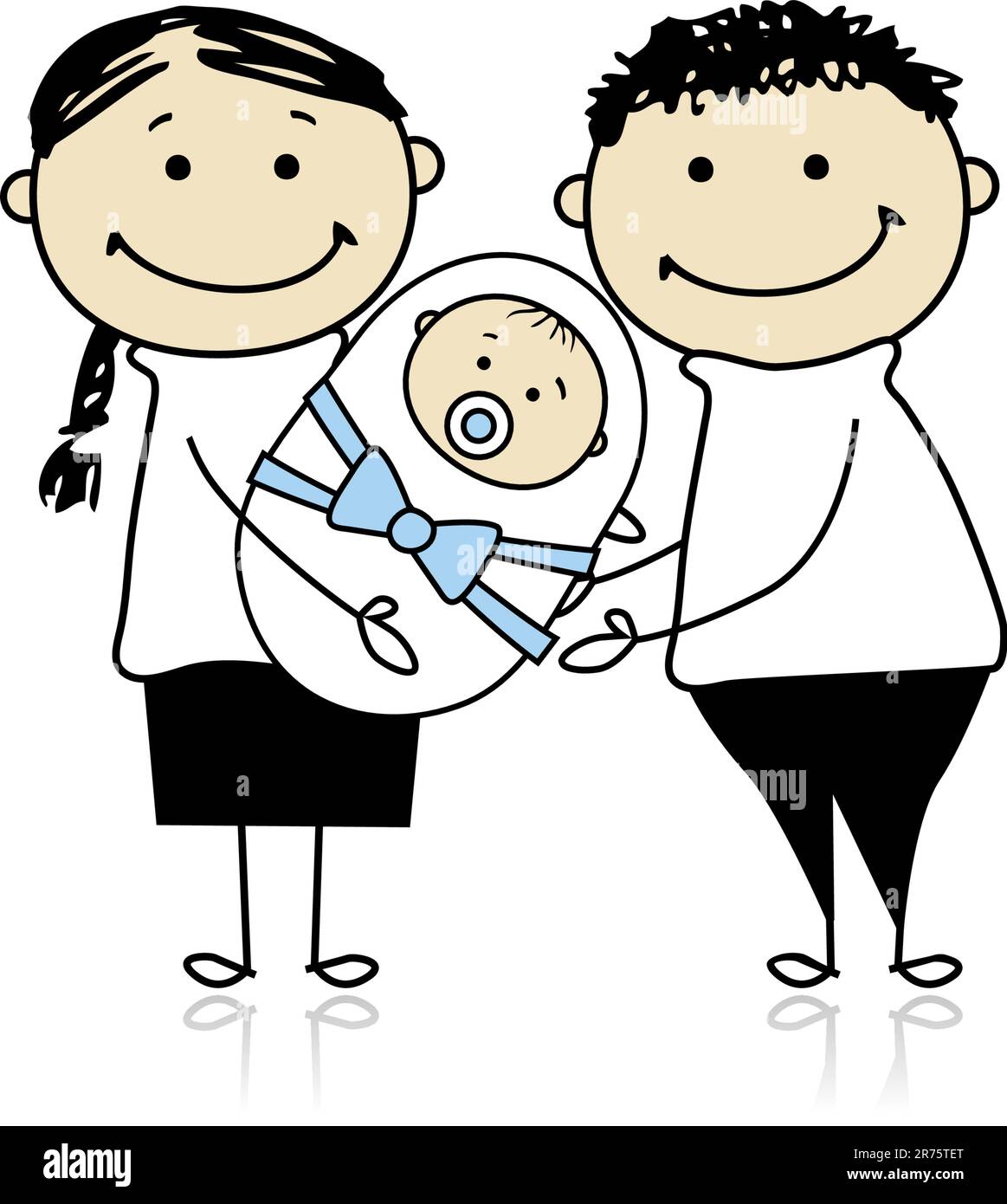 Happy parents with newborn baby Stock Vector Image & Art - Alamy
