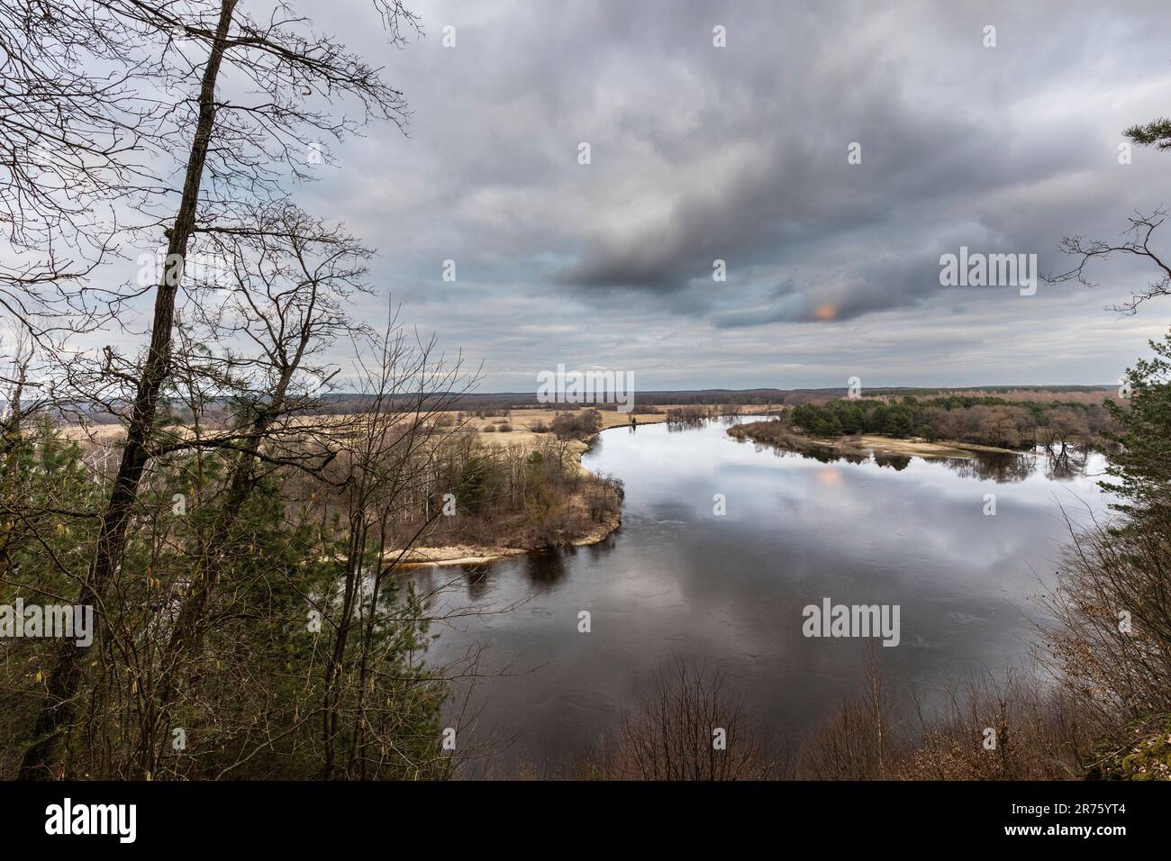 Europe, Poland, Voivodeship Masovian, Bug river in Gnojno Stock Photo