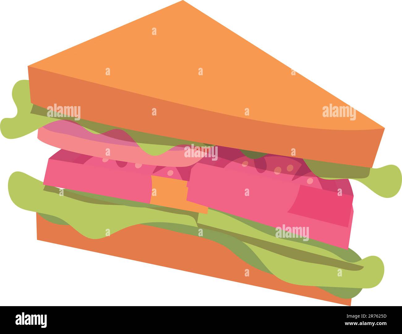Sandwich design in flat cartoon style vector illustration Stock Vector