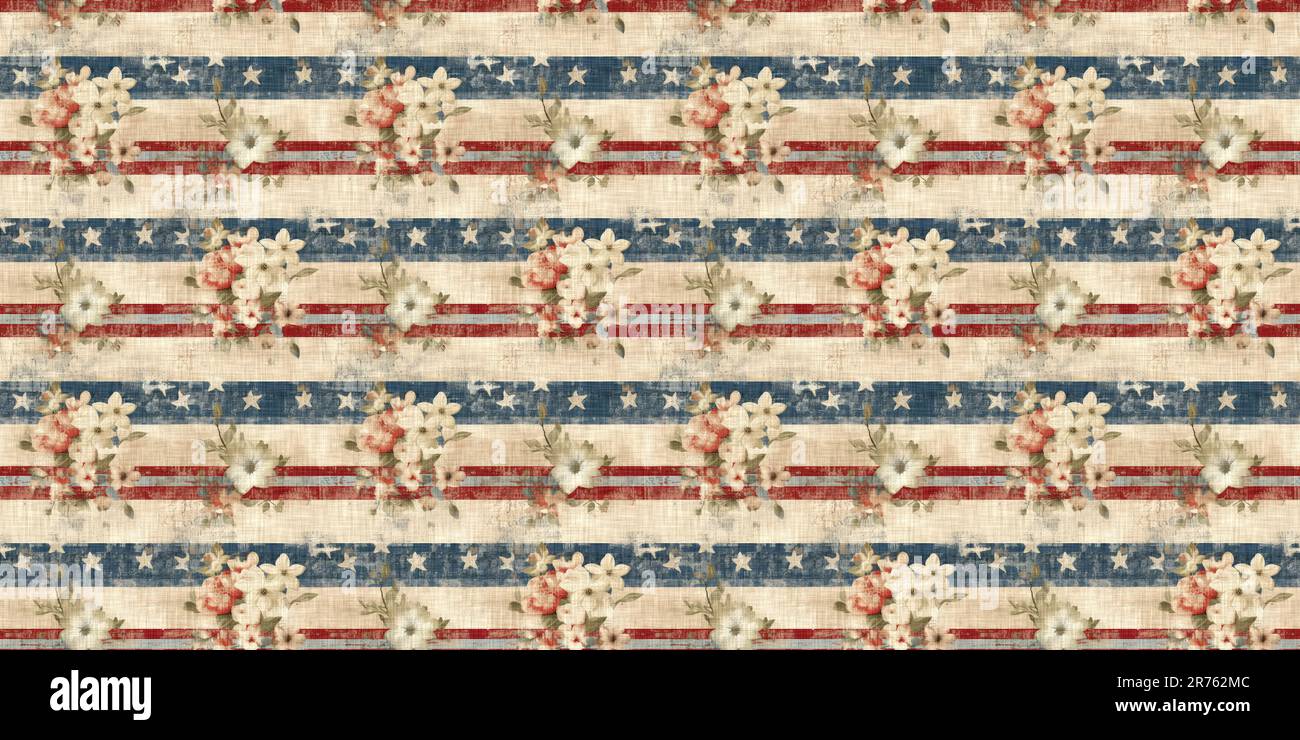 Rustic Red Ribbon Rustic americana seamless ribbon in traditional red, white and blue ...