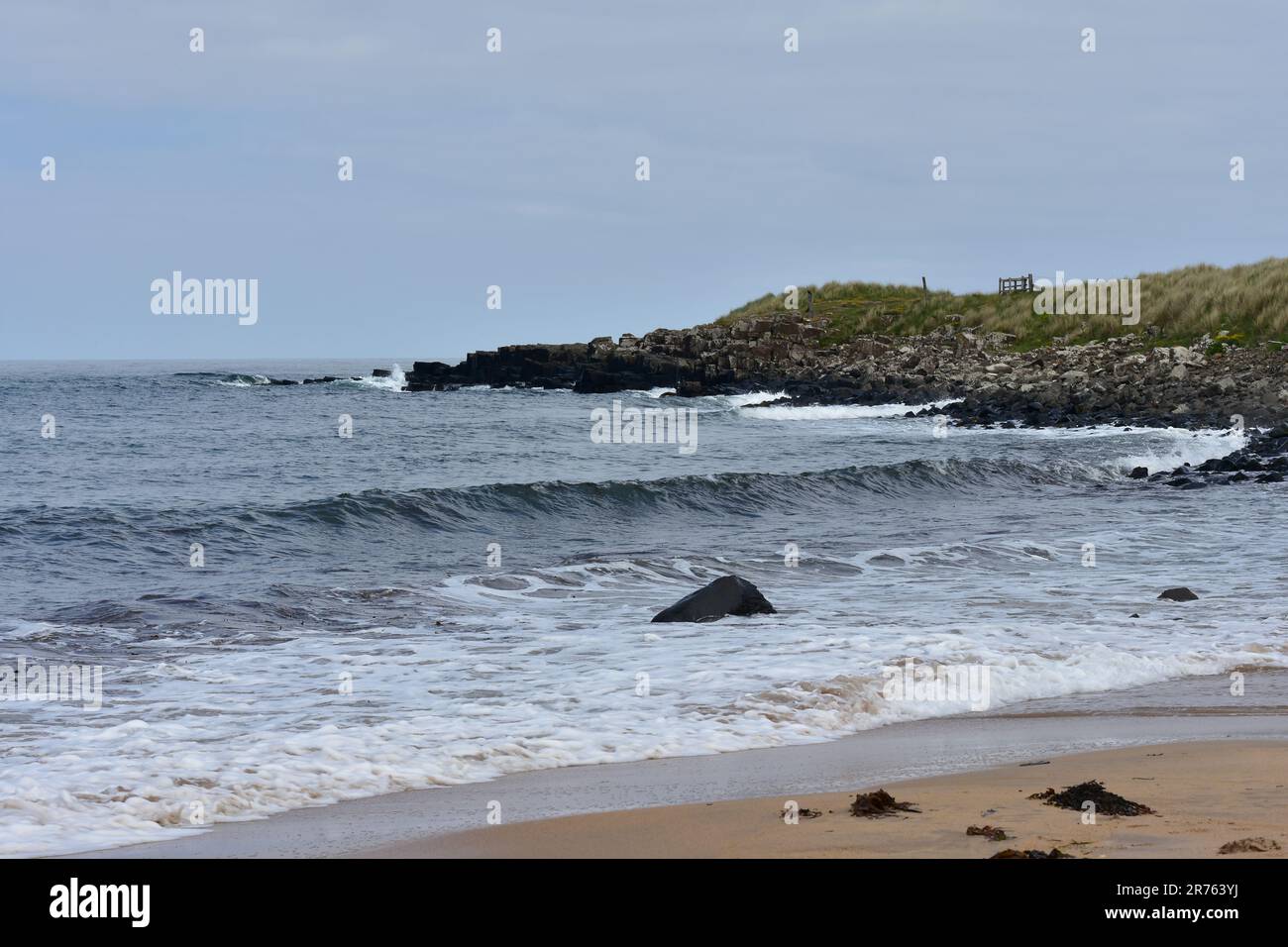 Beadnell Bay, southern end,High Newton by the sea, Northumberland Stock Photo