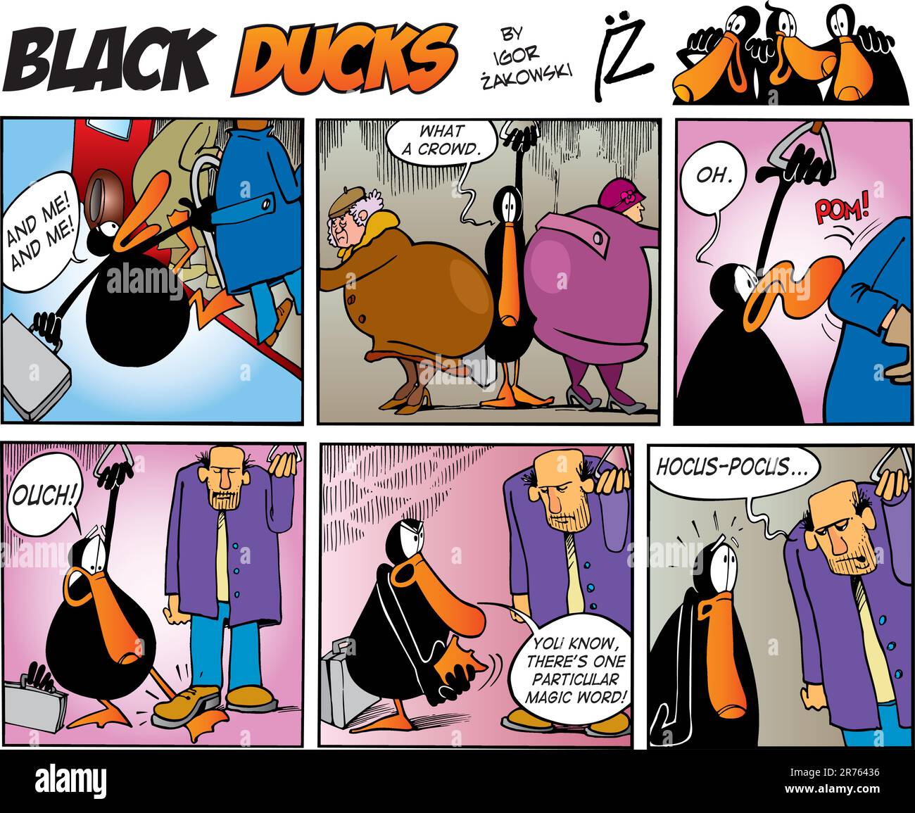 Black Ducks Comic Strip episode 5 Stock Vector