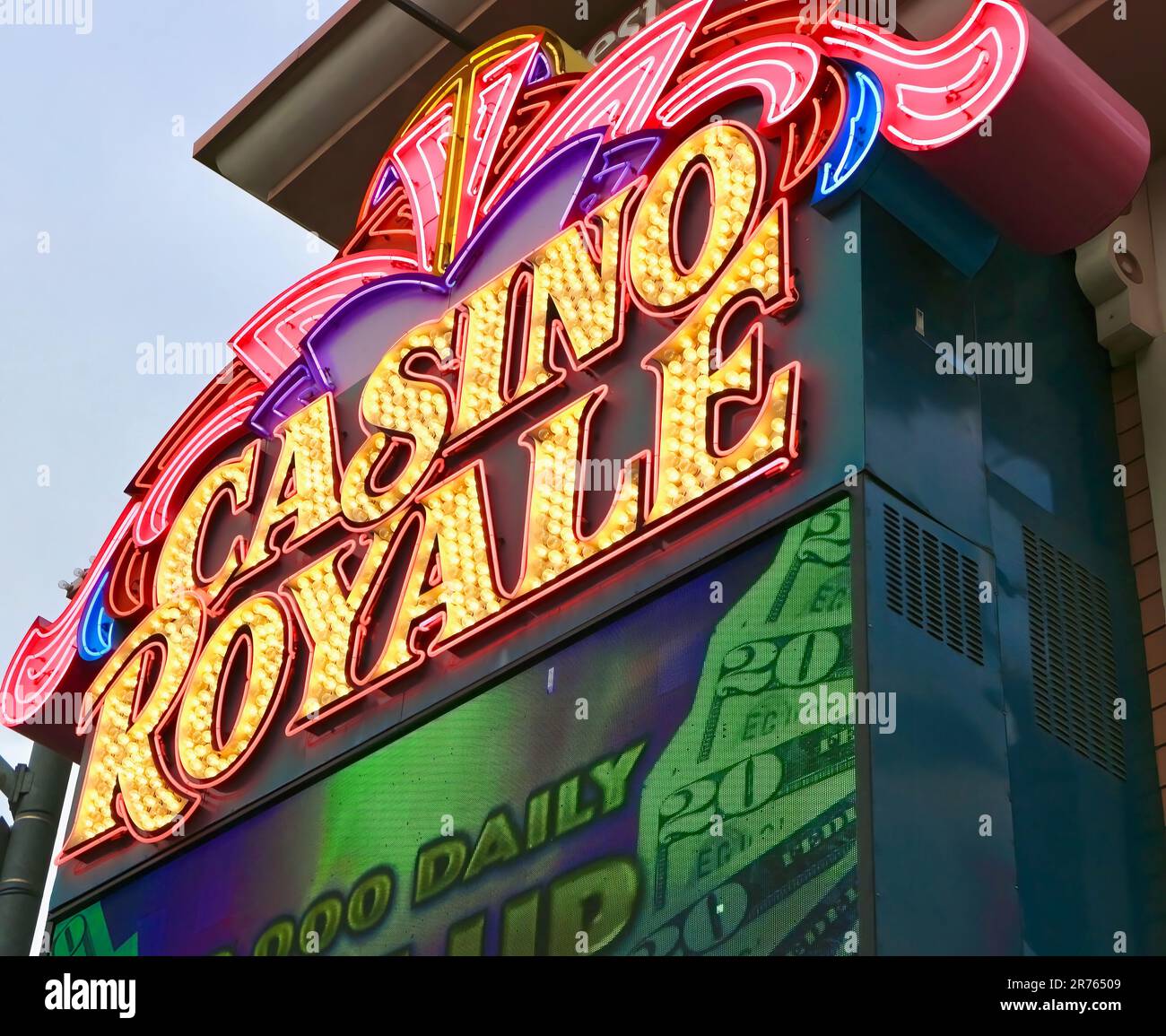 Sign at the entrance to the Best Western at the Casino Royale hotel and casino Las Vegas Nevada USA Stock Photo