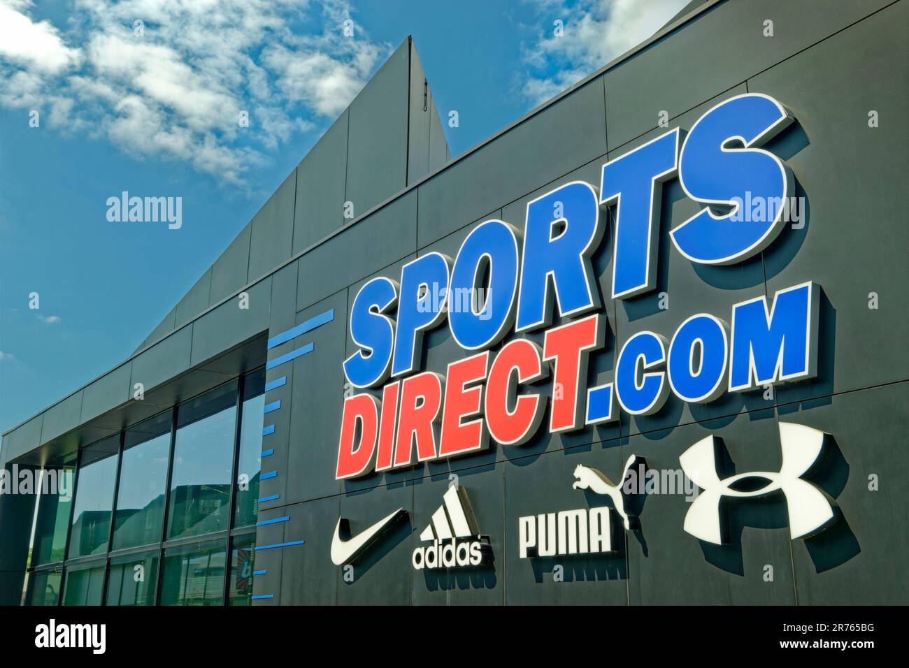 Sports Direct.com retail outlet in Northwich, Cheshire, England. Stock Photo