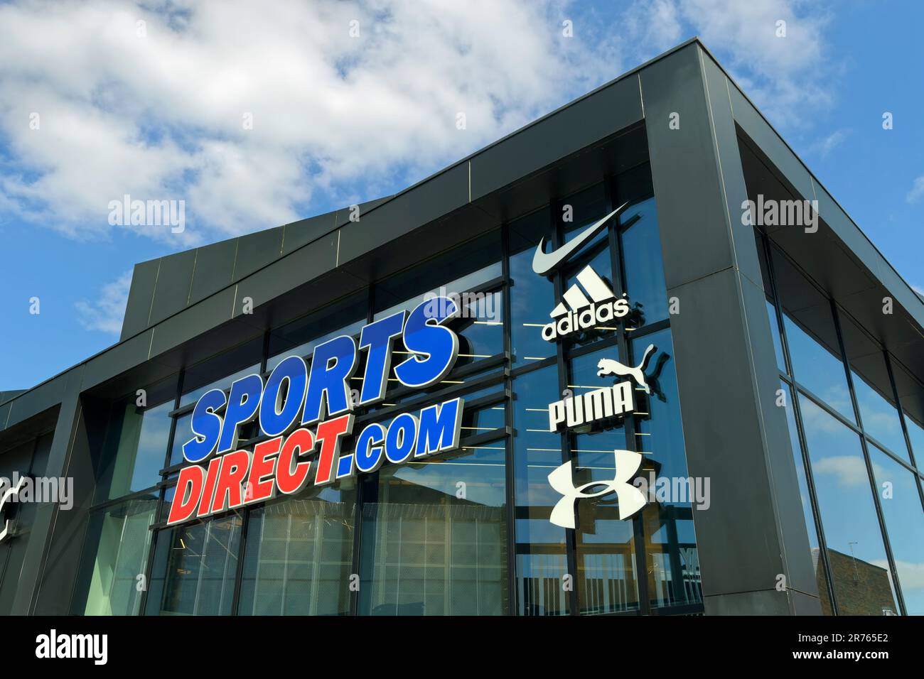 Sports Direct.com retail outlet in Northwich, Cheshire, England. Stock Photo