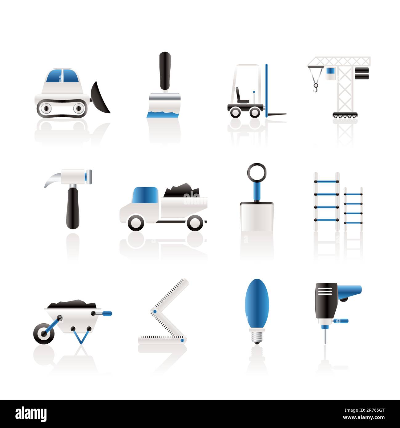 Building and Construction equipment icons - Vector Icon Set Stock Vector