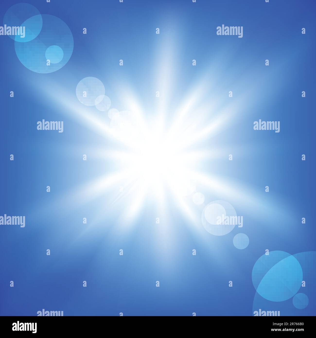 Sun on a blue sky. Vector illustration Stock Vector Image & Art - Alamy
