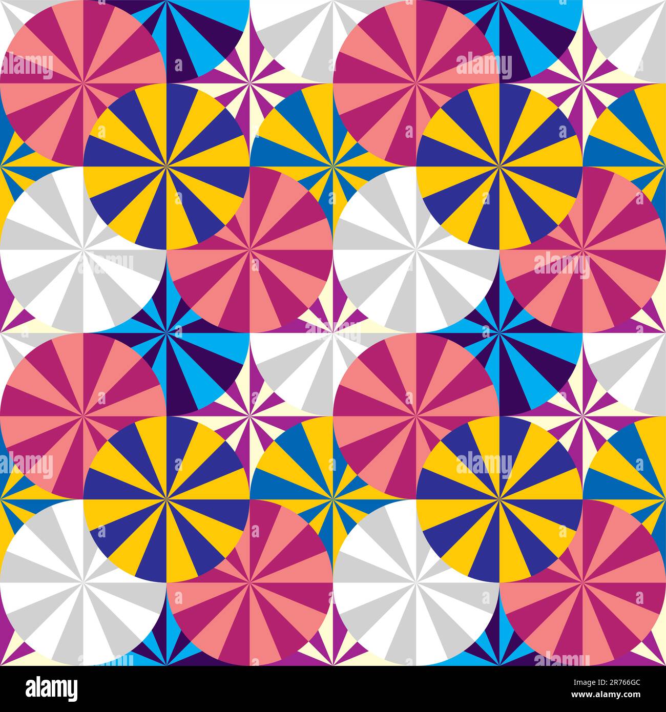 Circles geometric seamless pattern. Vector background. Stock Vector