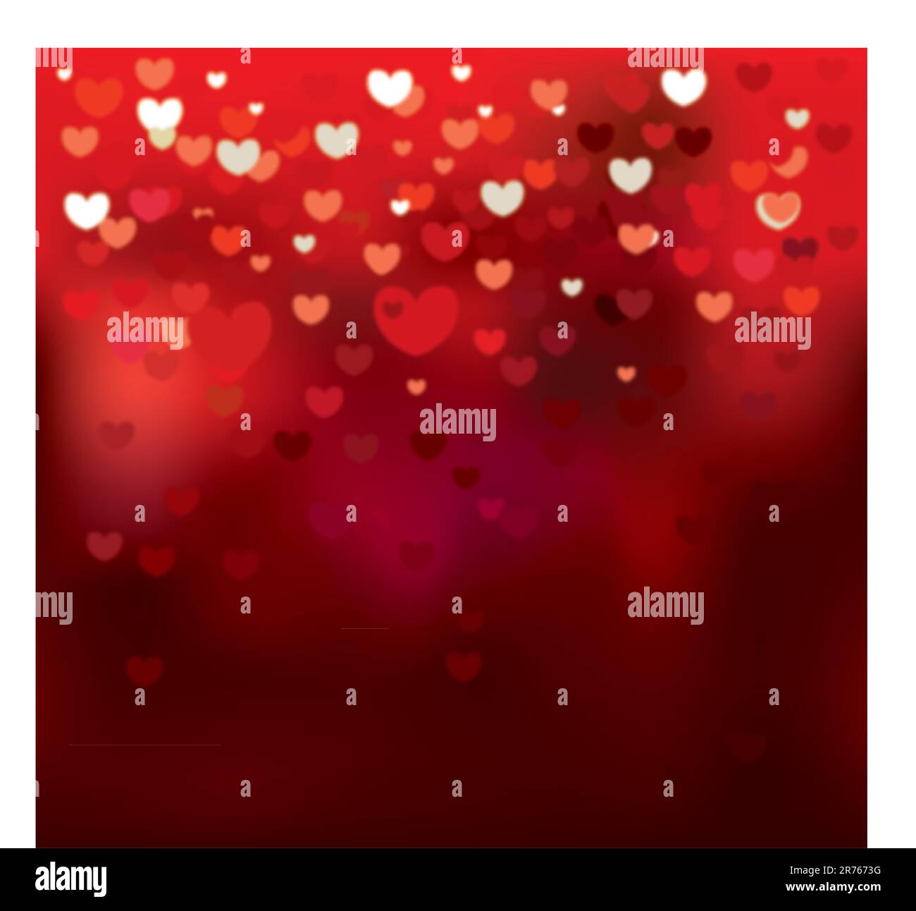 Red blurry hearts, vector illustration Stock Vector