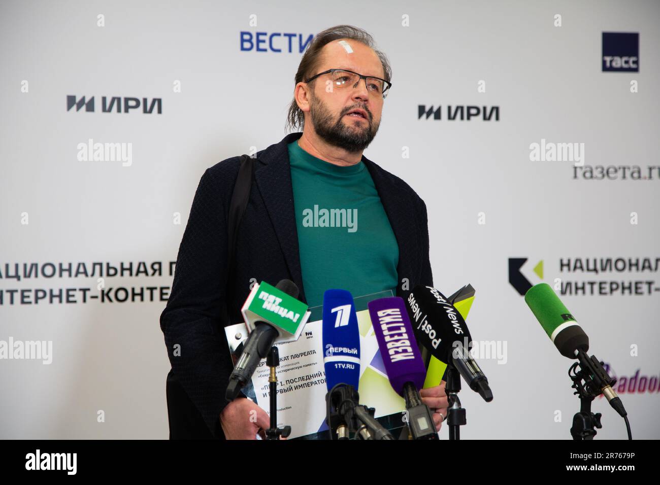 Moscow. Film director Andrey Kravchuk before the IRI National