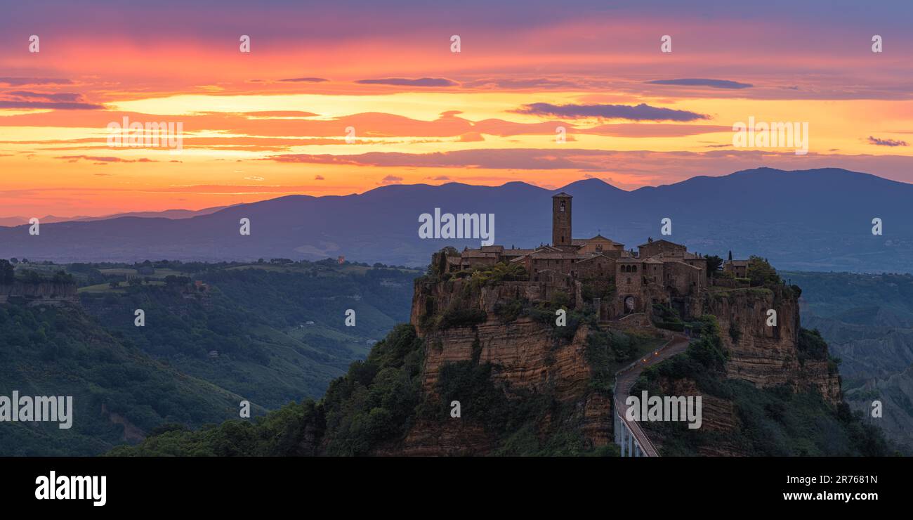 A Wide 3 1 Panorama Photo From A Sunrise At The Civita Di Bagnoregio A a-wide-3-1-panorama-photo-from-a-sunrise-at-the-civita-di-bagnoregio-a