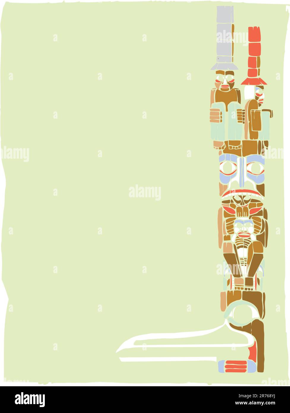 Totem pole carved of wood Stock Vector Images - Alamy