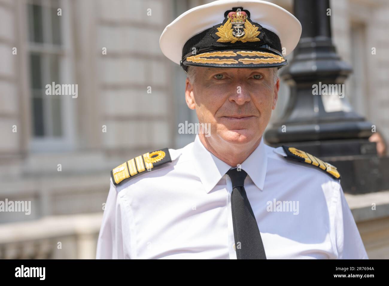 London, UK. 13th June, 2023. Admiral Sir Tony Radakin Chief of the Defence Staff leaves the Cabinet Office London UK Credit: Ian Davidson/Alamy Live News Stock Photo