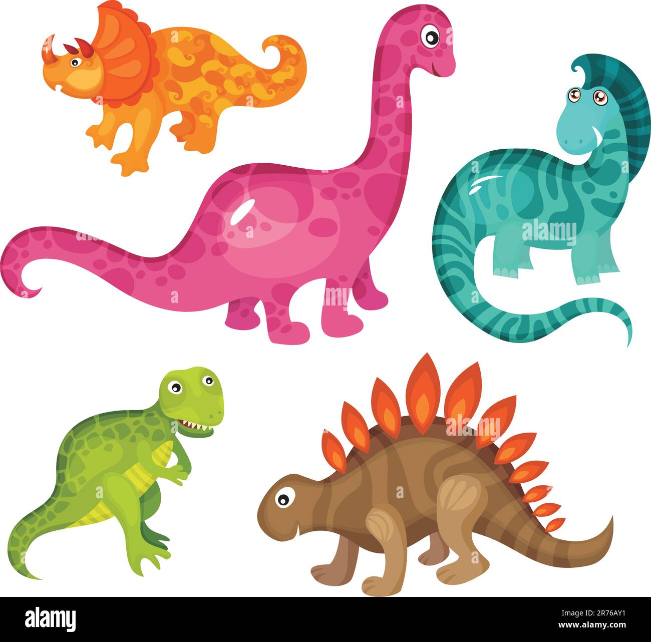 vector illustration of a cute dinosaur set Stock Vector Image & Art - Alamy