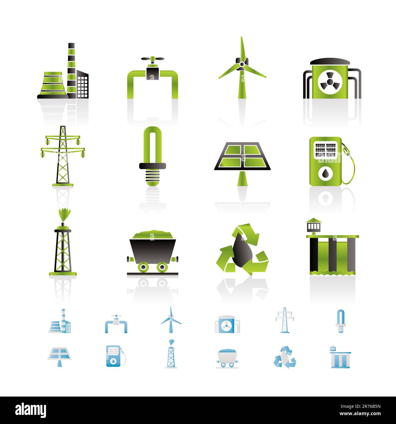 Power station building chimney industrial Stock Vector Images - Alamy