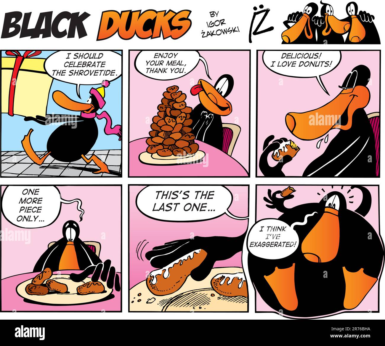 Black Ducks Comic Strip episode 40 Stock Vector