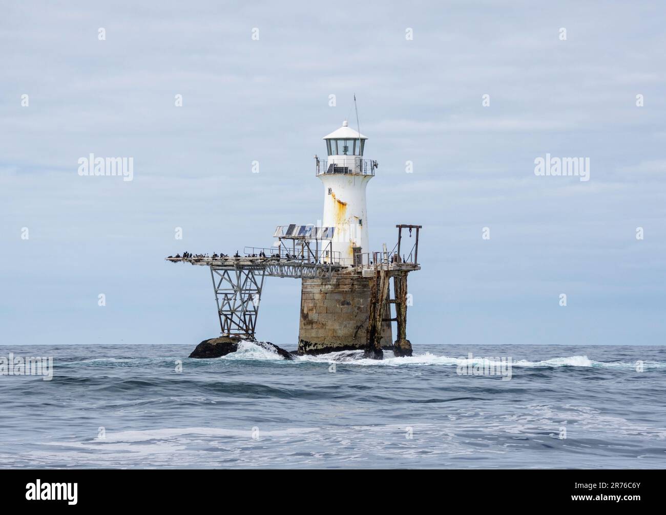 Roman Rock Lighthouse in False Bay, South Africa Stock Photo